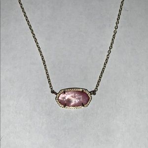 Kendra Scott Elisa gold pendant with rose quartz